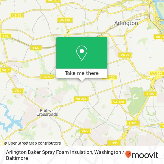 Mapa de Arlington Baker Spray Foam Insulation, S Wakefield St