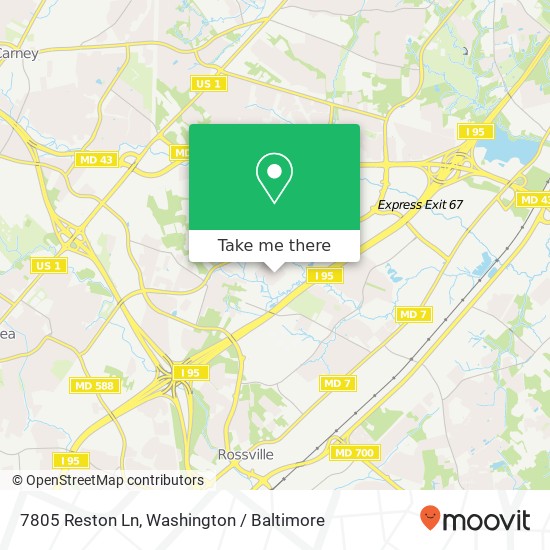 Mapa de 7805 Reston Ln, Rosedale, MD 21237