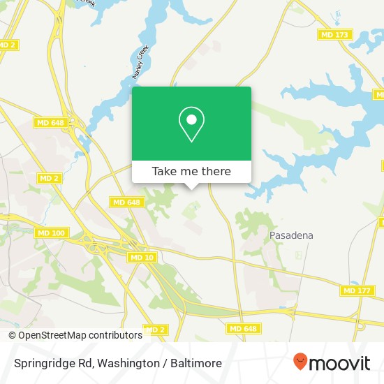 Mapa de Springridge Rd, Glen Burnie, MD 21060