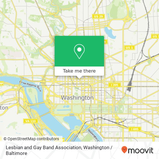 Mapa de Lesbian and Gay Band Association, 1030 15th St NW