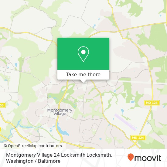 Mapa de Montgomery Village 24 Locksmith Locksmith, 9132 Rothbury Dr