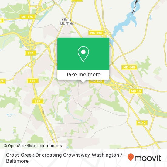 Mapa de Cross Creek Dr crossing Crownsway, Glen Burnie, MD 21061