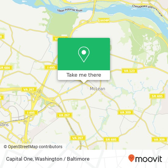 Mapa de Capital One, Old Dominion Dr