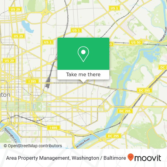 Mapa de Area Property Management, 1411 H St NE