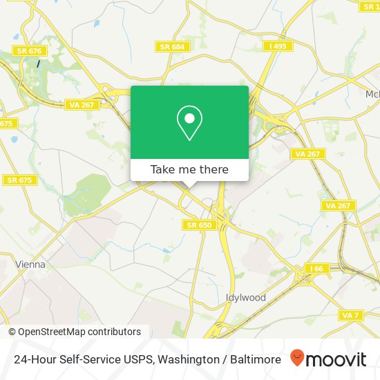 Mapa de 24-Hour Self-Service USPS, 1861 International Dr