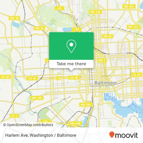 Mapa de Harlem Ave, Baltimore, MD 21217