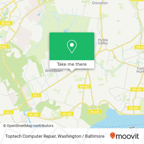 Toptech Computer Repair, 8332 Richmond Hwy map