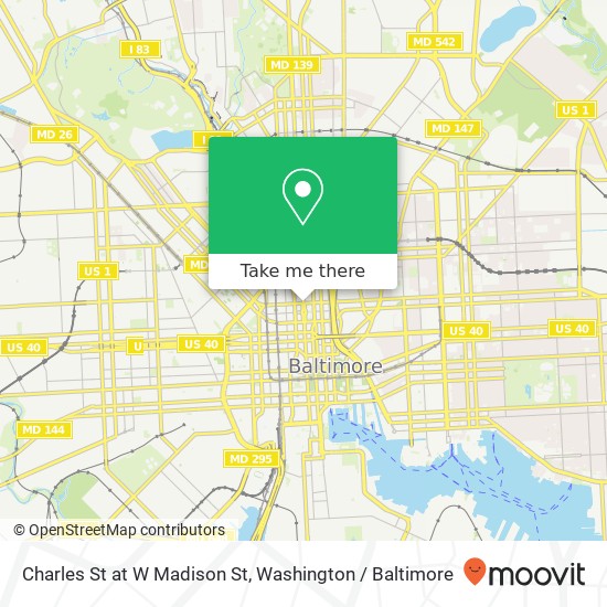 Charles St at W Madison St, Baltimore, MD 21201 map