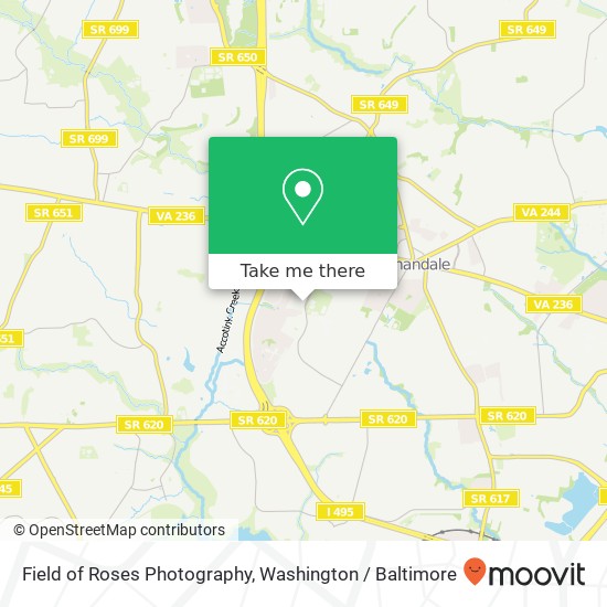 Mapa de Field of Roses Photography, Annandale, VA 22003