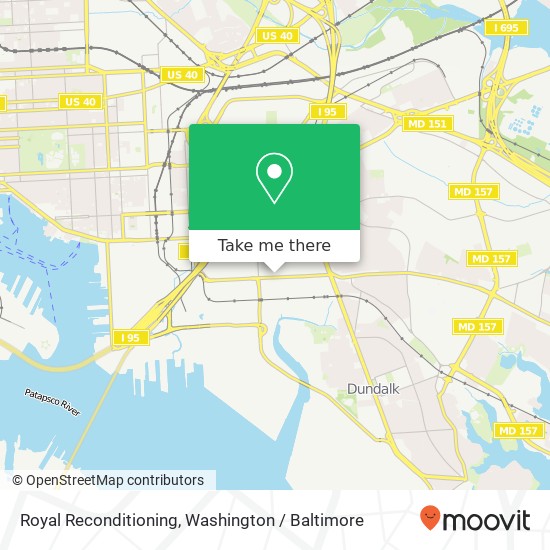 Mapa de Royal Reconditioning, 6208 Holabird Ave