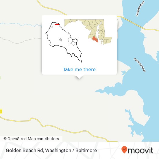 Mapa de Golden Beach Rd, Mechanicsville, MD 20659