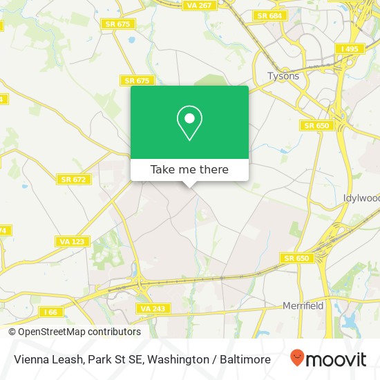 Mapa de Vienna Leash, Park St SE
