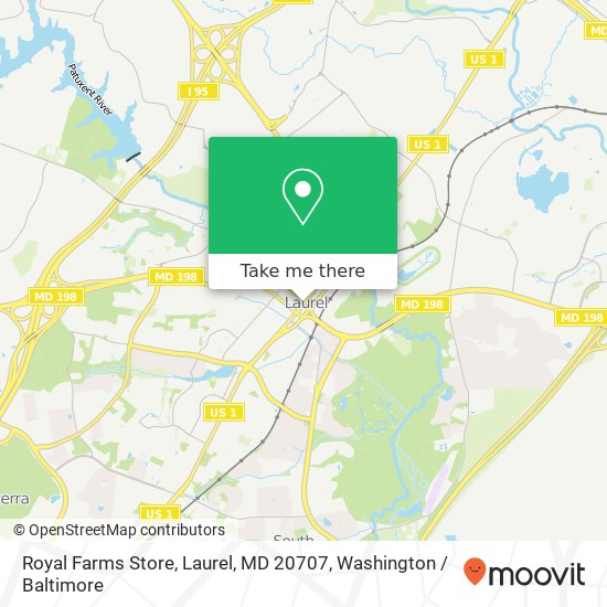 Mapa de Royal Farms Store, Laurel, MD 20707