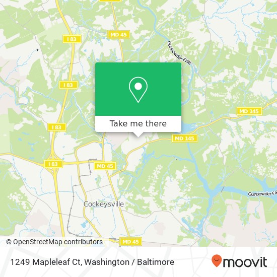 Mapa de 1249 Mapleleaf Ct, Cockeysville, MD 21030