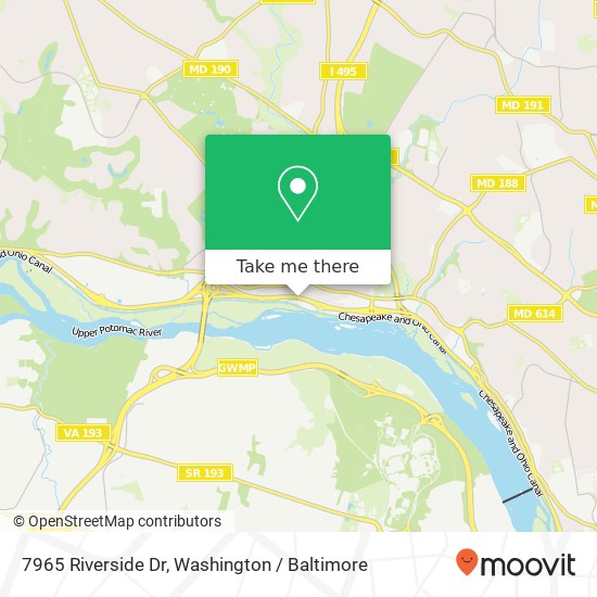 Mapa de 7965 Riverside Dr, Cabin John, MD 20818