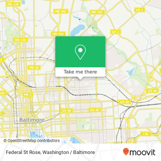 Mapa de Federal St Rose, Baltimore, MD 21213