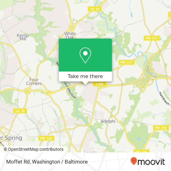 Mapa de Moffet Rd, Silver Spring, MD 20903