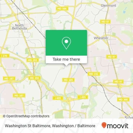 Mapa de Washington St Baltimore, Kensington, MD 20895