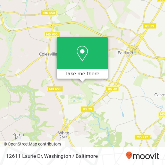 12611 Laurie Dr, Silver Spring, MD 20904 map