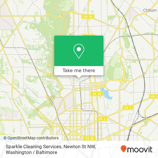 Mapa de Sparkle Cleaning Services, Newton St NW