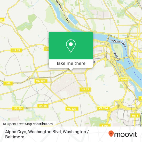 Alpha Cryo, Washington Blvd map