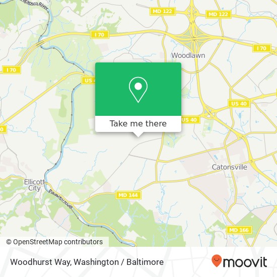 Mapa de Woodhurst Way, Catonsville, MD 21228