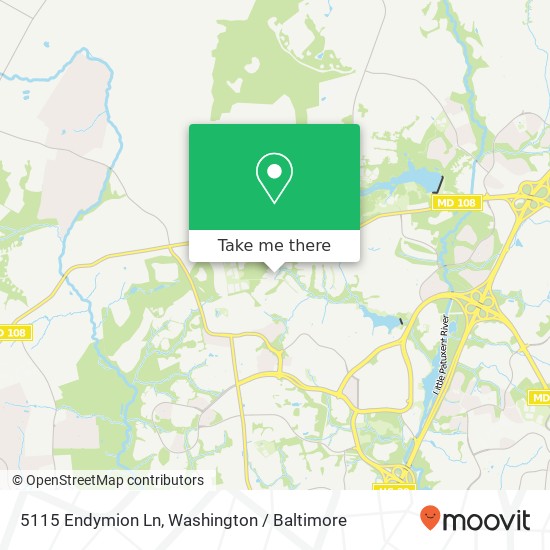 Mapa de 5115 Endymion Ln, Columbia, MD 21044