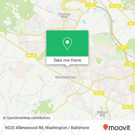 Mapa de 9020 Allenswood Rd, Randallstown, MD 21133