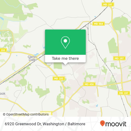 6920 Greenwood Dr, Glenn Dale, MD 20769 map