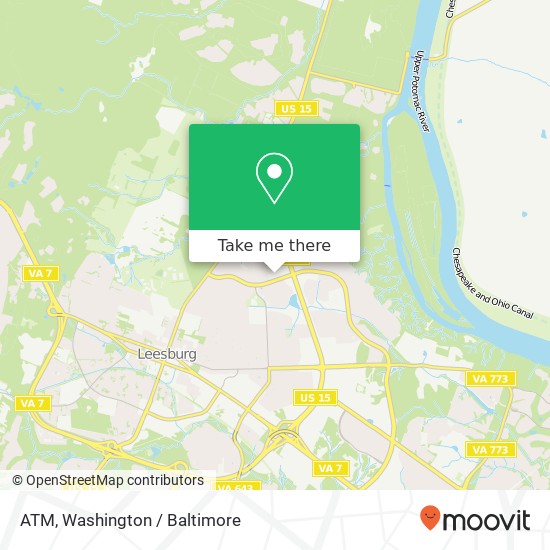 Mapa de ATM, 700 Fieldstone Dr NE Leesburg, VA 20176