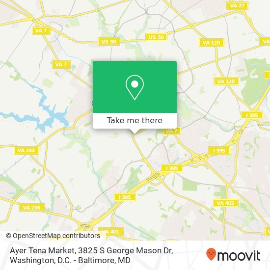 Ayer Tena Market, 3825 S George Mason Dr map