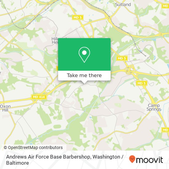 Andrews Air Force Base Barbershop, Temple Hill Rd map