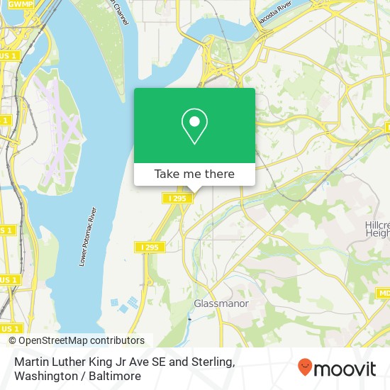 Martin Luther King Jr Ave SE and Sterling, Washington (WASHINGTN), DC 20032 map