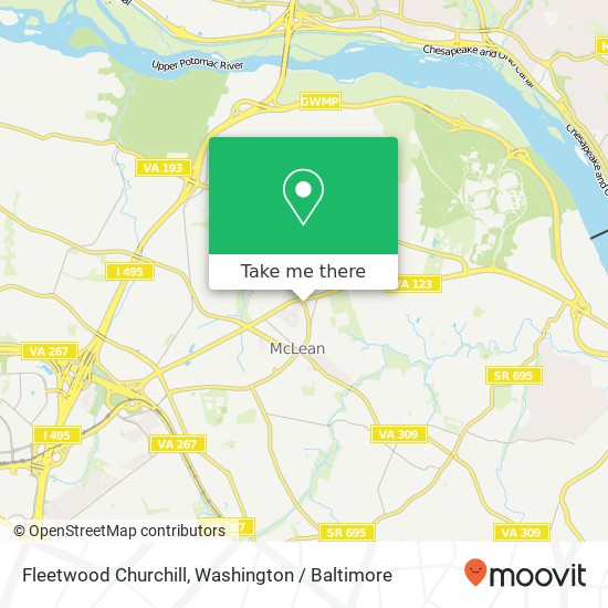 Mapa de Fleetwood Churchill, McLean, VA 22101