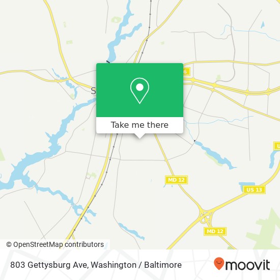 Mapa de 803 Gettysburg Ave, Salisbury, MD 21804