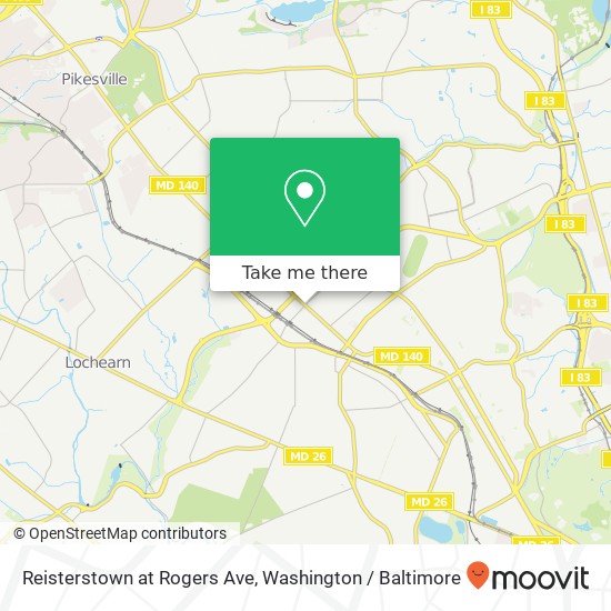 Reisterstown at Rogers Ave, Baltimore, MD 21215 map