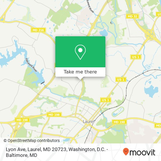 Mapa de Lyon Ave, Laurel, MD 20723