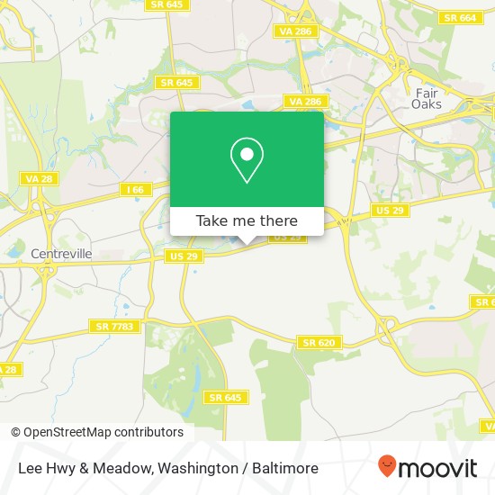 Lee Hwy & Meadow, Fairfax, VA 22030 map
