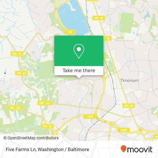 Five Farms Ln, Lutherville Timonium, MD 21093 map