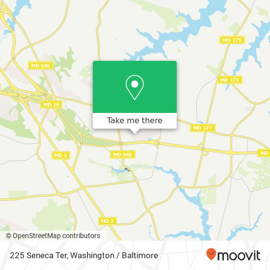 Mapa de 225 Seneca Ter, Pasadena, MD 21122