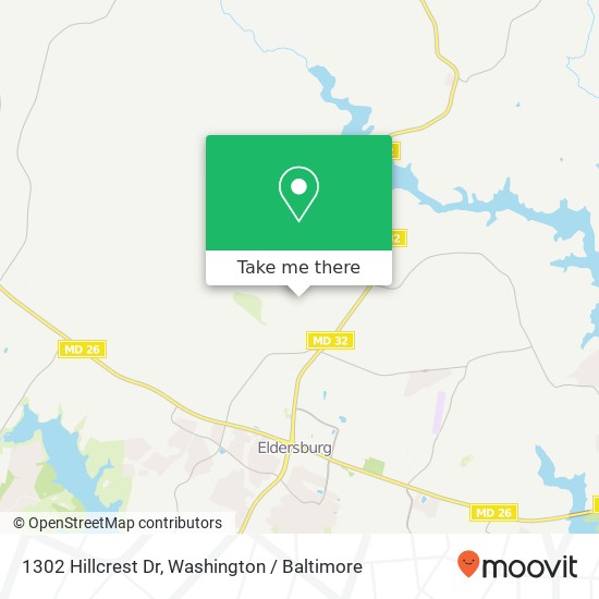 Mapa de 1302 Hillcrest Dr, Sykesville, MD 21784