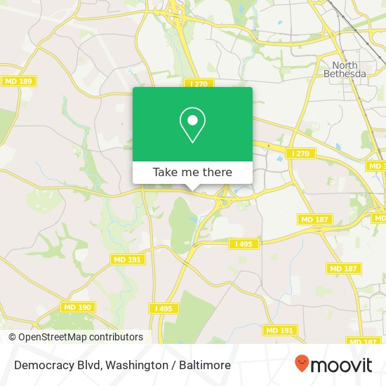 Democracy Blvd, Bethesda (WESTLAKE), MD 20817 map