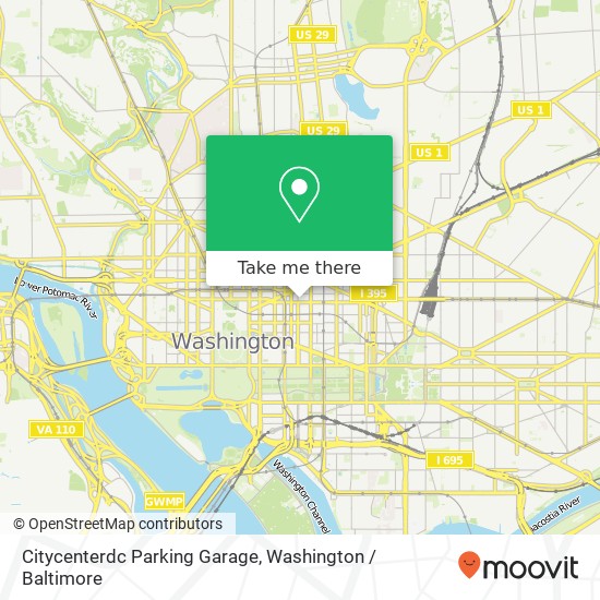 Mapa de Citycenterdc Parking Garage, 825 10th St NW