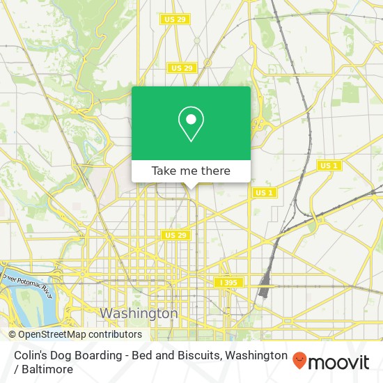 Mapa de Colin's Dog Boarding - Bed and Biscuits, 8th St NW