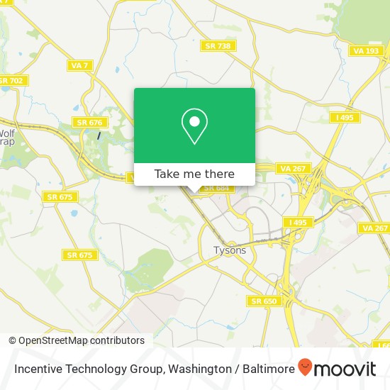 Incentive Technology Group, 1568 Spring Hill Rd map
