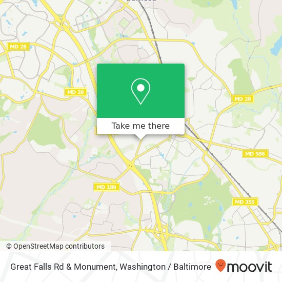 Great Falls Rd & Monument, Rockville, MD 20850 map