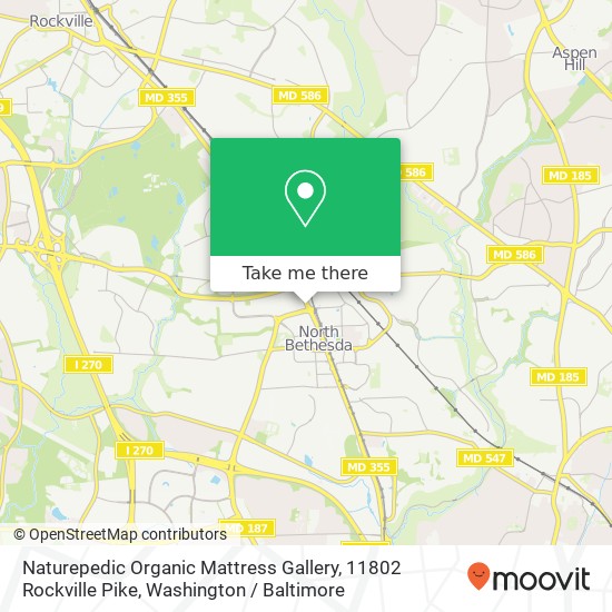 Mapa de Naturepedic Organic Mattress Gallery, 11802 Rockville Pike