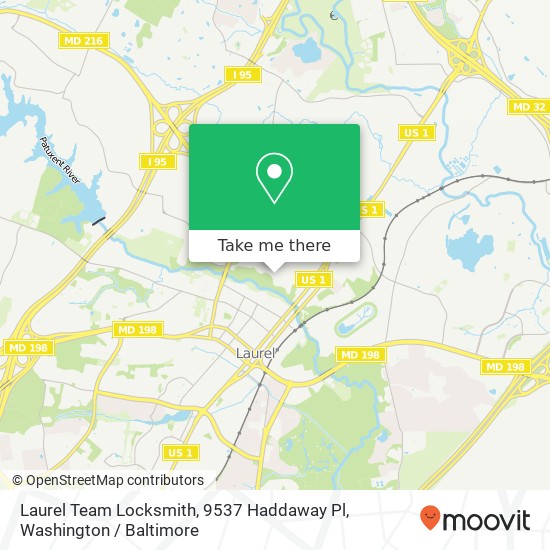 Laurel Team Locksmith, 9537 Haddaway Pl map