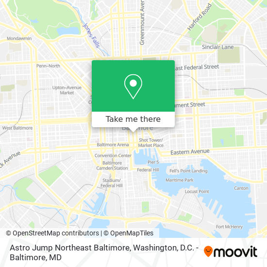 Astro Jump Northeast Baltimore map