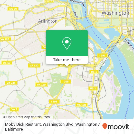 Moby Dick Restrant, Washington Blvd map